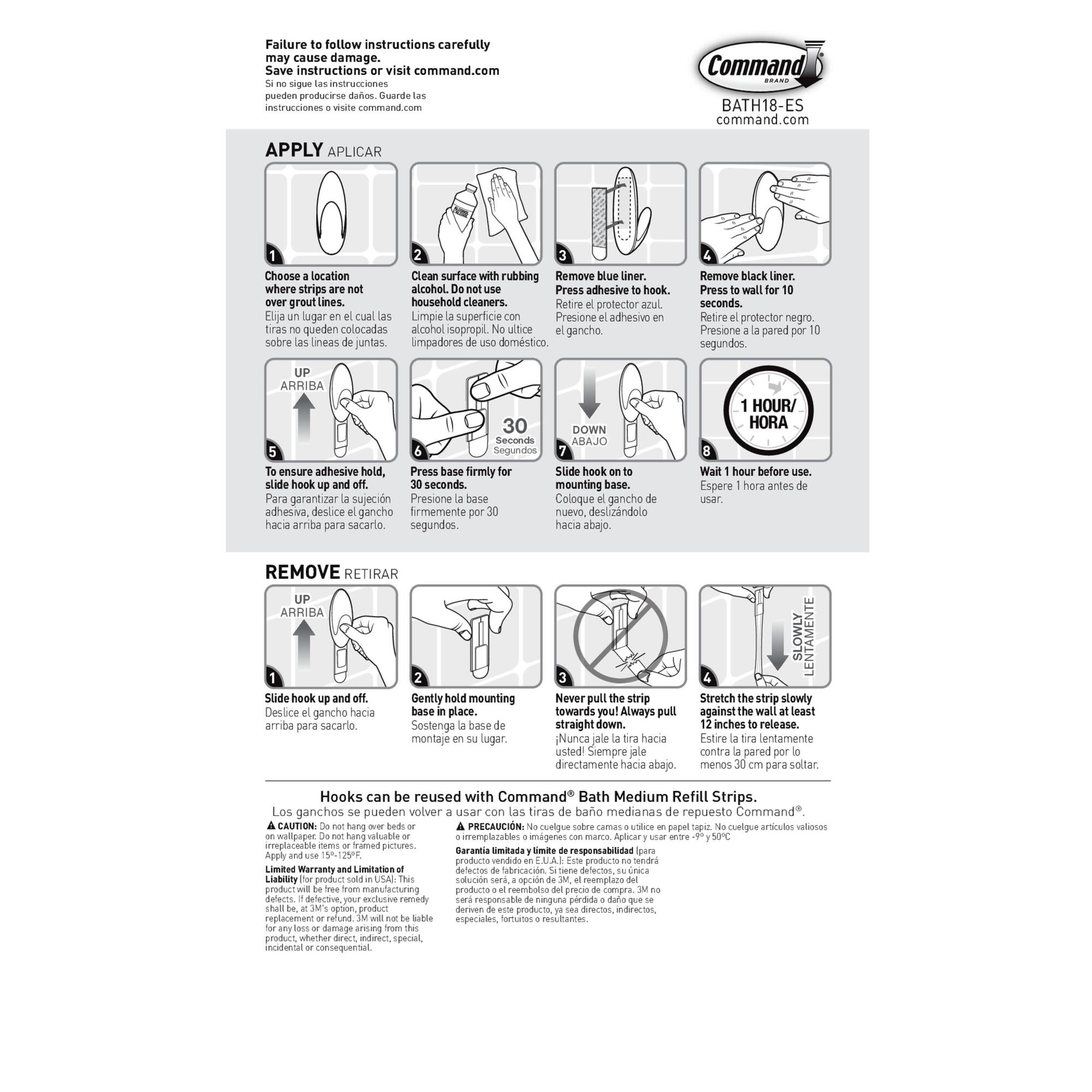 3M Command™ Medium Bath Hooks